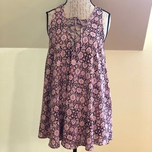 Mumu pink & purple swing dress